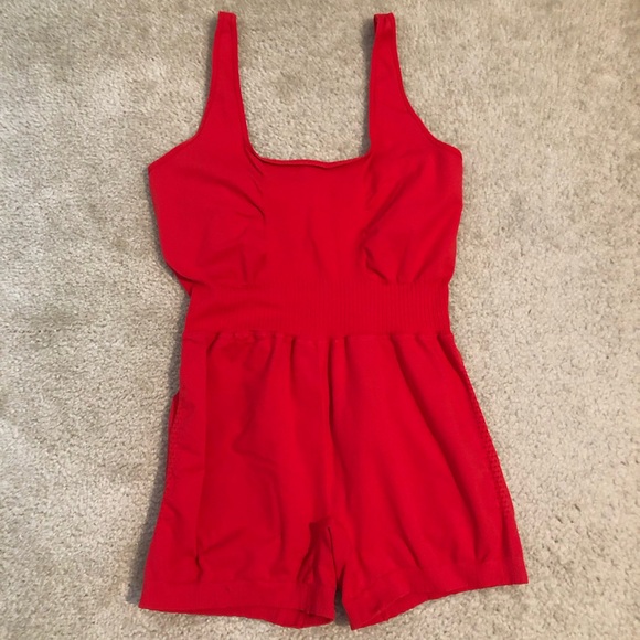 Free People Good Karma Runsie In Victory Red. NWOT! Sz XL - Picture 6 of 9